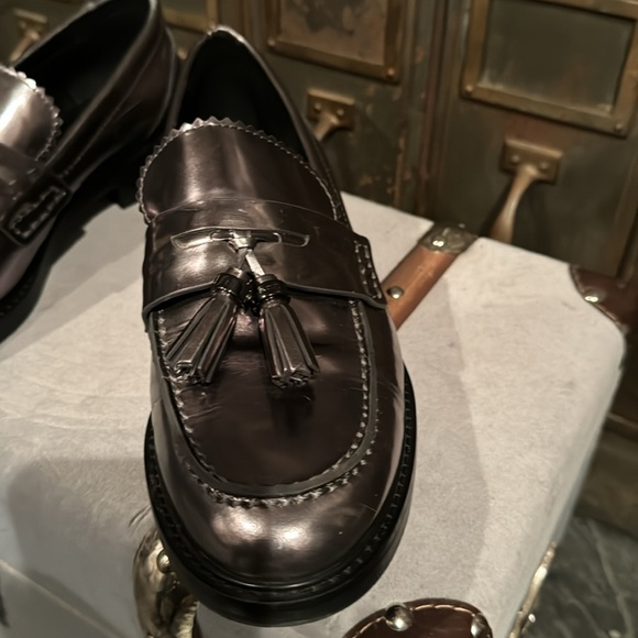 Coach Pewter Metallic Loafers - Picture 3 of 10